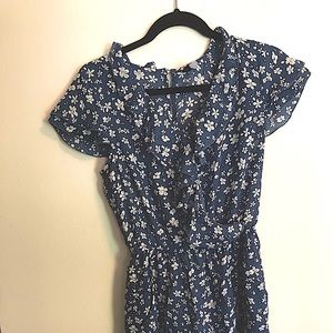 Blue floral romper